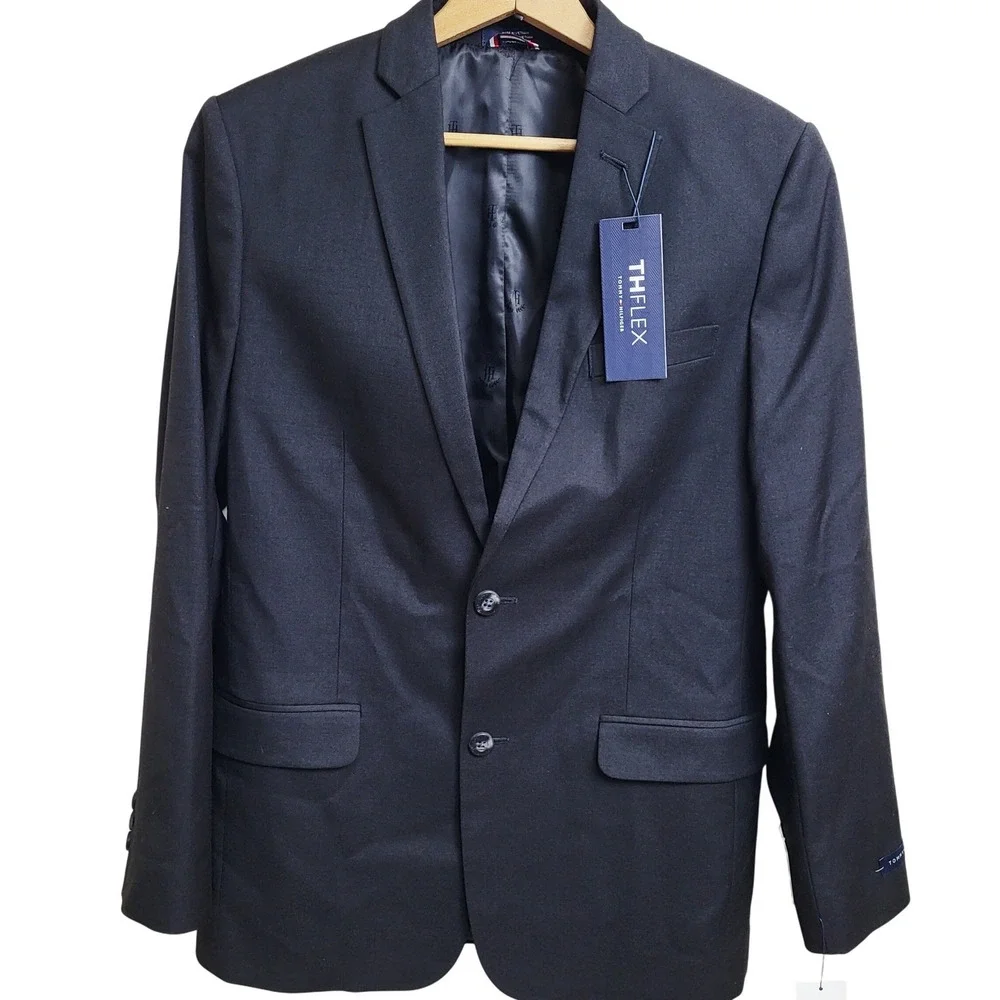 Tommy Hilfiger Boys 18 Thflex Black Blazer Dress Coat Style TDSHD10F001 MSRP 125